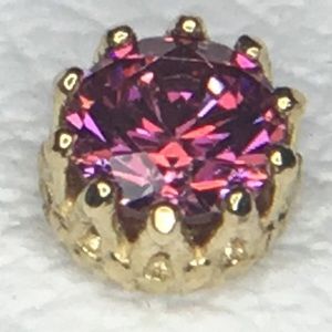 Anatometal YG Ruby CZ King End 2.5mm, Threadless End